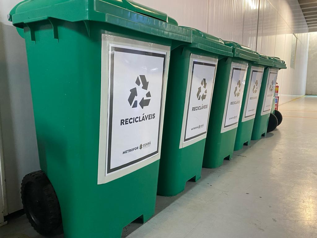 Em seis meses, coleta seletiva do Metrofor alcança 1 tonelada de resíduos